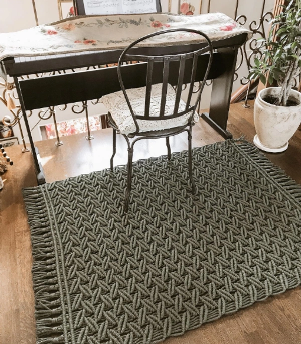 Macrame Rug - 100cmx150cm, Khaki